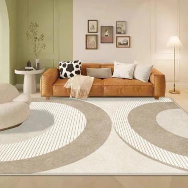 Imagem de Tapetes grandes para sala de estar, estilo simples, antiderrapantes, decoração de quarto, macios, laváveis, para sofá e mesa, fácil de limpar (3,2 x 5,2 pés (100 x 160 cm)/Flanela-7)