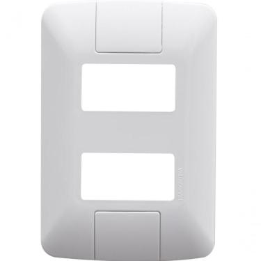 Imagem de Kit 4 Placa 2 Postos Afastados 4x2 Tramontina Aria Branca