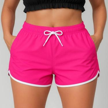 Imagem de Short Moda Praia Feminino Tactel Fitness Moda Verão Elástico - Versitz