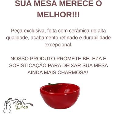 Imagem de Conjunto de Cerâmica para Mesa Posta, Bowl e Prato Bandeja com Tema Tomate, Peças para Servir
