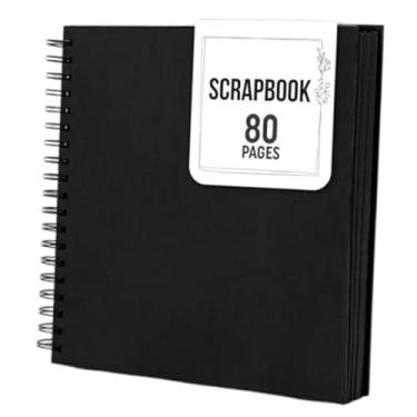 Imagem de Vaveren Álbum de fotos faça você mesmo, álbum de recortes, memórias de família, anotações, viagens, armazenamento de fotos, festas, casamentos, aniversários, Preto