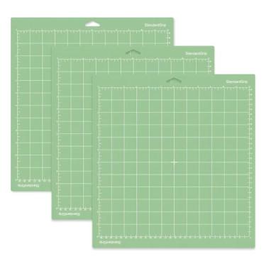 Imagem de 3 peças de tapetes de corte aderentes, tapetes antiderrapantes de corte verde de 30 x 30 cm, tapete aderente padrão compatível com máquinas de corte Cricut Explore Air/Air 2/Maker, tapetes de corte