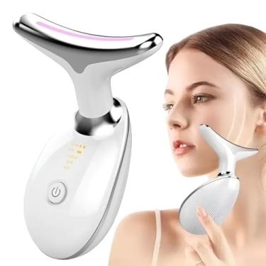 Imagem de Massageador Facial e Pescoço com Luz LED Multicolorida – Terapia de Luz Anti-Envelhecimento, Lifting e Rejuvenescimento com Tecnologia de Onda Sônica 3D