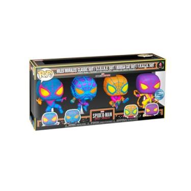Imagem de Pop Funko 4 Pack Spider-Man Miles Morales Blacklight
