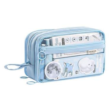 Imagem de Estojo de lápis transparente de grande capacidade para meninas - yiwei