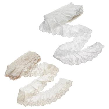Imagem de letsinstyle 2 peças, acabamento de renda de ilhó de algodão de 5,5 cm, acabamento de renda de costura floral bordado, fita de babados multicoloridos, fitas de flores para artesanato, costura e