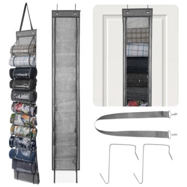 Imagem de Organizador de armário dobrável com 24 bolsos para jeans, camisas, toalhas, leggings – bolsa de armazenamento suspensa para gerenciamento eficiente do armário