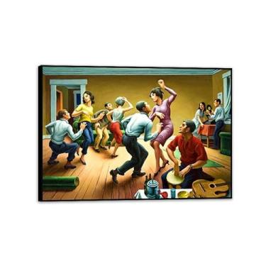 Imagem de Thomas Hart Benton Impressões em tela Fazendo a reviravolta pinturas famosas arte de parede Thomas Hart Benton pôster decoração de casa para quarto sala de estar escritório 100 x 70 cm (33 x 28 pol