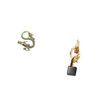 Imagem de Fenteer Mini Estátua de Arte Abstrata Chinesa de Latão, Estatueta de Chá, Ano 2024, Escultura de Resina Decorativa Fofa para Quarto, Casa, Escritório, Mesa de