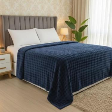 Imagem de Manta Casal, Manta Microfibra Queen, Super Macia Antialérgica Conforto(AZUL MARINHO)