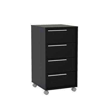 Imagem de Gaveteiro Maia 4 Gavetas com Rodízios Preto Politorno