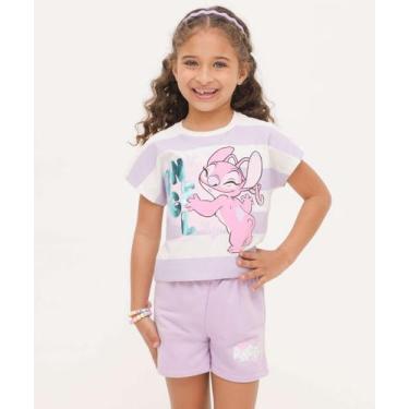 Imagem de Conjunto Infantil Angel Stitch Disney Tam 4 a 10-19047, Lilás, 10