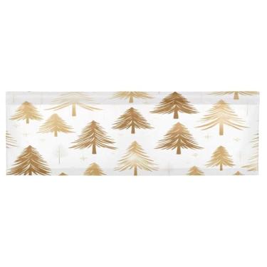 Imagem de CEBUGI Cortina blackout para janela – Cortinas de proteção de privacidade para cozinha/banheiro/sala de estar/lavanderia (137 x 45 cm, 1 painel, árvore de Natal)