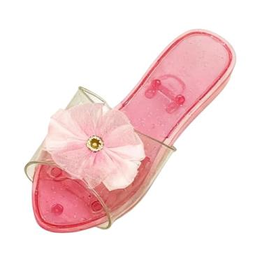 Imagem de harayaa Sandálias de gelatina para meninas, sapatos de princesa, calçados para festa de dança, moda verão, cosplay, fantasias, lembrancinhas de festa, Rosa