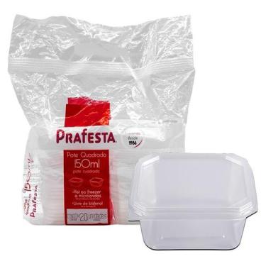 Imagem de Pote Quad. 150 Ml Tampa 20 Unds Freezer E Micro-Ondas - PRAFESTA, U