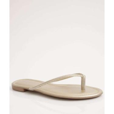 Imagem de Rasteirinha Feminina Metalizada Tiras Strass-82086 - NARA MARTINS, 35,