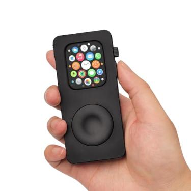 Imagem de Capa de liga de alumínio para Apple Watch Series 11 10 de 46 mm - Transforme seu Apple Watch em um smartphone, capa protetora de metal estilo iPod retrô com clique em roda (preta, 46 mm - Série 11/10)