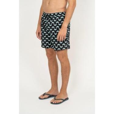 Imagem de Shorts Aleatory Estampado Ipanema Preto-Masculino