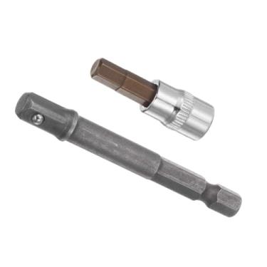 Imagem de CoCud Soquete de broca de impacto hexagonal H6 soquete de broca de impacto S2 aço CR-V soquete de chave de fenda com adaptador de haste hexagonal - (Aplicações: para fixação de parafusos de máquinas