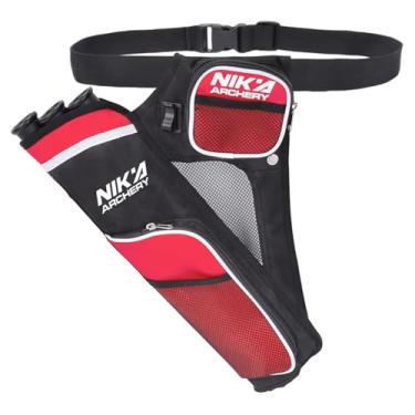 Imagem de SHENG-RUI Suporte para aljava de flecha e flecha, mão esquerda, bolsa de 3 tubos com cinto ajustável para jovens e adultos, flechas, caça ao alvo