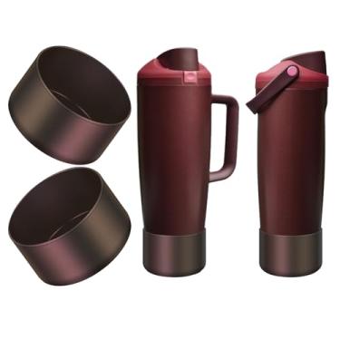 Imagem de BKBY 2 peças de bota de silicone compatível com Owala 850 g e 1,134 g FreeSip Sway garrafas e copos, capa protetora antiderrapante para copo Freesip Sway (vermelho camaleão)