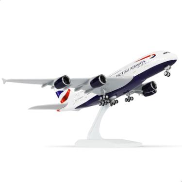 Imagem de QIYUMOKE 1/240 A380 British Airplane Model Kit (30cm L) for Airbus A380 Resin Plane Model with Display Stand for Adult Aviation Gift or Display Decoration