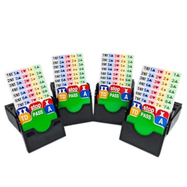 Imagem de Time Walker Black Plastic Partner Bridge Bidding Boxes with Bridge Playing Cards Professional Bidding Card Holders for Bidding Player