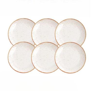 Imagem de Conjunto de jantar marrom rústico Opções de conjunto de pratos rasos, fundos e de sobremesa (Kit 6 Pratos Rasos 28 cm)