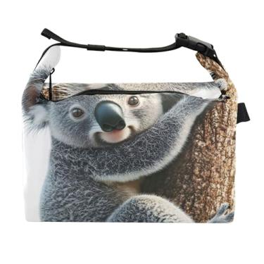 Imagem de TSENQUE Lancheira de urso coala pendurada na árvore para mulheres, lancheira portátil, lancheira para trabalho, linda bolsa térmica rosa para adultos