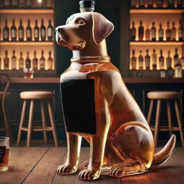 Imagem de Garrafa de uísque em forma de cachorro de 150 ml, garrafa de vidro soprado à mão, dispensador exclusivo de bebidas para rum escocês, bourbon, presente para amantes de animais de estimação e uísque