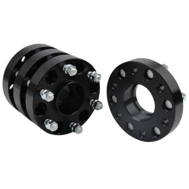 Imagem de IRONTEK Espaçadores de roda 6 x 5,5 compatíveis com Chevy Silverrado 1500 99-24/Avalanche/Express 1500/Tahoe; para GMC Savana 1500/Sierra 1500/Yukon, passo de rosca forjado de 3,2 cm M14 x 1,5 furo do