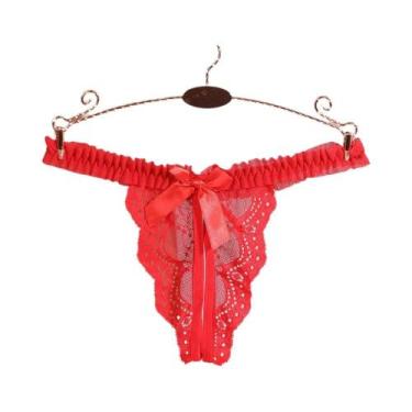 Imagem de Calcinha Sexy De Renda Com Laço Para Mulheres Lingerie Personalizada P