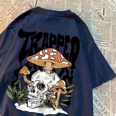 Imagem de Camiseta Costas Trapped Caveira Cabeça Cogumelo Streetwear! - Dinka, g
