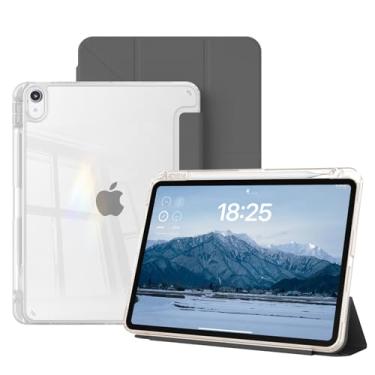 Imagem de GKABXY Capa transparente para iPad Pro de 11 polegadas (M5) 2025 / (M4) 2024 com suporte para lápis, capa protetora transparente fina à prova de choque para tablet, dobra de vários ângulos, despertar