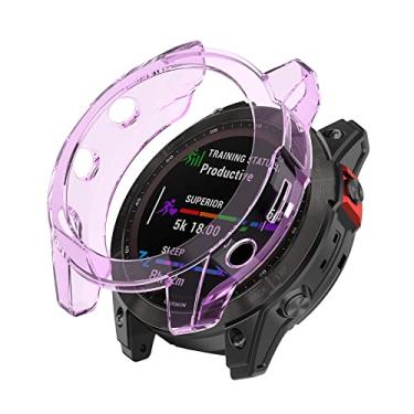 Imagem de TIOYW Nova capa de proteção para Garmin Fenix 7 7S 7X 5S 5 5X Plus 6S 6 6X Pro Smartwatch Protector Frame Soft Clear TPU Case Quick Cover (Cor: E, Tamanho: para Fenix 5X 5XPlus)