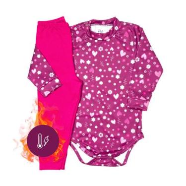 Imagem de Conjunto Body Calça Infantil Térmico Segunda Pele Peluciado - Pettenat