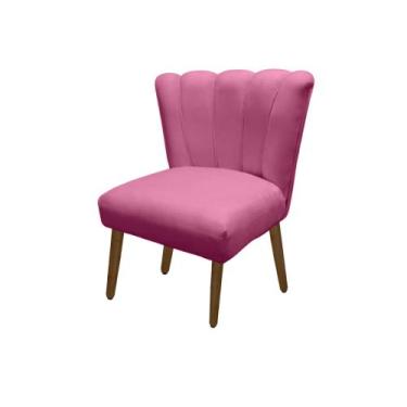 Imagem de Cadeira Pétala Flor Para Sala De Estar Penteadeira Salão Suede Rose - 
