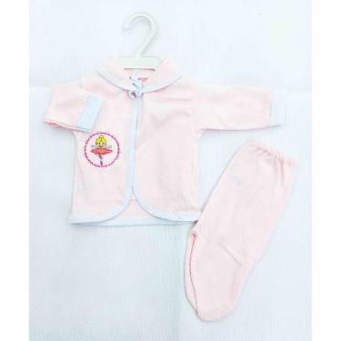 Imagem de Pagão Malha com Bordado 03 peças - Cia do Bebê - Ref.:46, Rosa