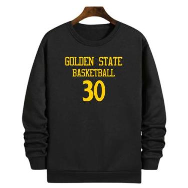 Imagem de Blusa Moletom Gola Basquete Golden State Basketbal número 30 - Loja Cl