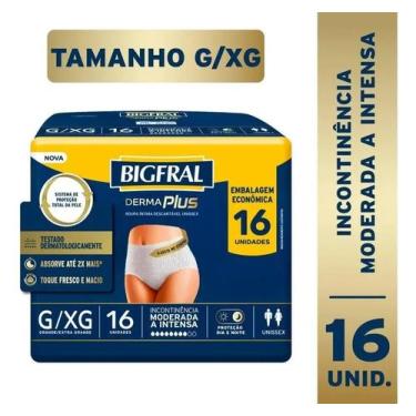 Imagem de Fralda bigfral derma plus roupa intima g xg com 16 unid