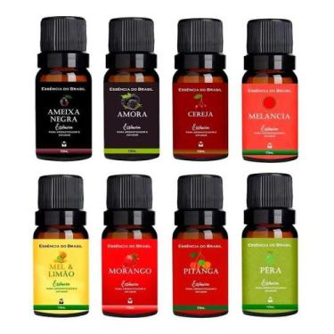 Imagem de Kit 8 Essências De Frutas Aromatizador Difusor Ambientes - Essência Do