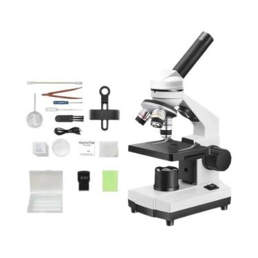Imagem de Microscópio Óptico Compacto Profissional Para Crianças Com Luz LED De 