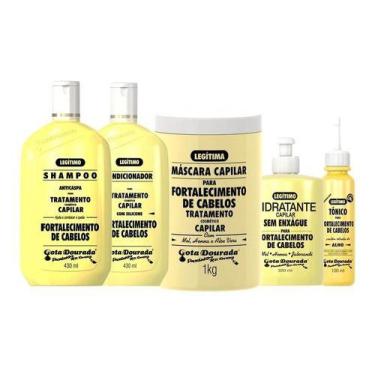 Imagem de Kit Shampoo Fortalecimento Capilar Gota Dourada Com 6 Itens