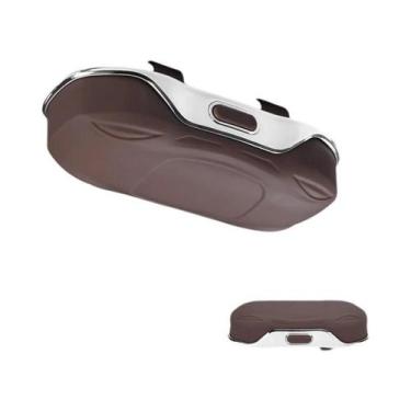 Imagem de Suporte Para Óculos De Sol De Carro Portátil Em ABS Anti-Risco, Estojo