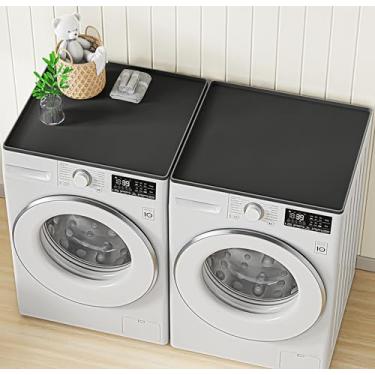 Imagem de NAMTSO Pacote com 2 capas de silicone para lavadora e secadora – 68,5 x 68,5 cm, bancada de lavadora e secadora, à prova d'água, tapete antiderrapante para máquina de lavar roupa para organização de
