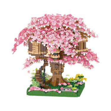 Imagem de Conjunto De Blocos De Construção Casa Na Árvore Rosa 1426 Peças DIY Mi