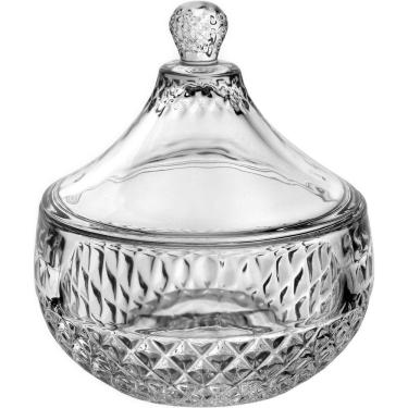 Imagem de Vaso Potiche Bomboniere Redondo Decorativo Vidro 12x11x11cm