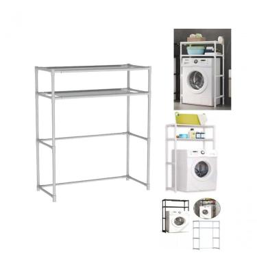 Imagem de Organizador Estante Multiuso 2 Andares Maquina Lavar Banheiro Cozinha Sapateira Branco