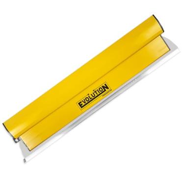 Imagem de Desempenadeira Berox 60cm para Pintor Gesseiro Evolution de Aço Inox Flexível Universal, para Massa Corrida Parede Teto - Amarelo