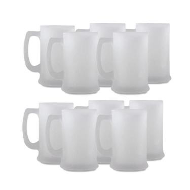 Imagem de Kit Com 10 Canecas Para Chopp Ou Cerveja Com Vidro Jateado Fosca Para 